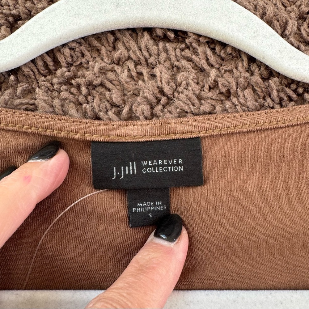 J Jill Wearever Collection Tan Black Colorblock A Line Tee Dress S NEW $89 - Picture 4 of 12